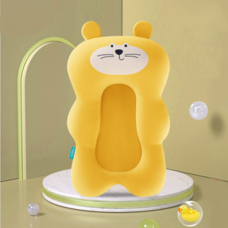 Матрасик коврик для купания ребенка в ванночку с креплениями Belove, Yellow Mouse + (Набор аксессуаров)