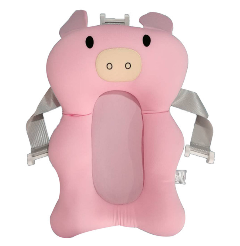 Матрасик коврик для купания ребенка в ванночку с креплениями Belove, Pink Pig + (Набор аксессуаров)