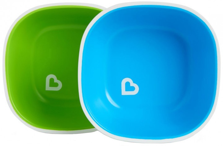 Набор тарелок Munchkin Splash Bowls 2 шт Зеленая и голубая 