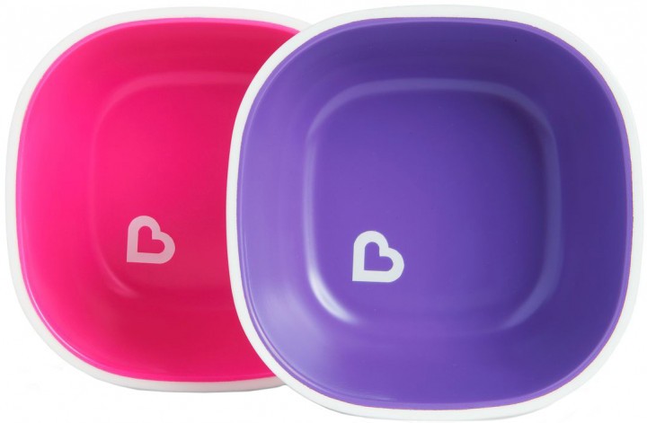 Набор тарелок Munchkin Splash Bowls 2 шт Розовая и фиолетовая 