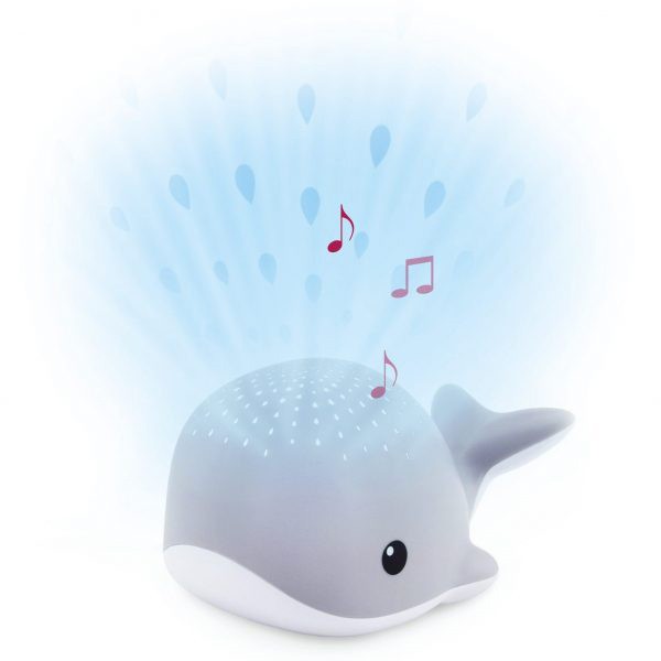 WALLY Кит Ночник-проектор со звуками океана и колыбельными (серый)