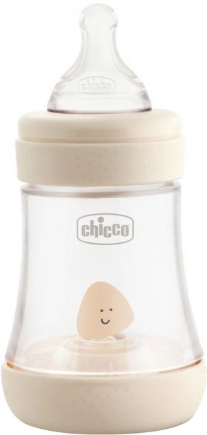 Бутылочка для кормления пластиковая Chicco Perfect 5 с силиконовой соской 0м+ 150 мл Бежевая (20211.30.40)