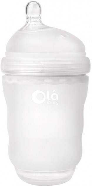 Детская силиконовая антиколиковая бутылочка Olababy GentleBottle Frost Белый 240 мл (80810)