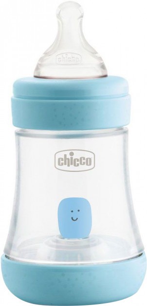 Бутылочка для кормления пластиковая Chicco Perfect 5 с силиконовой соской 0м+ 150 мл Голубая (20211.20.40)