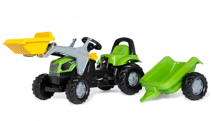 Детский трактор на педалях Rolly Toys зеленый 23196