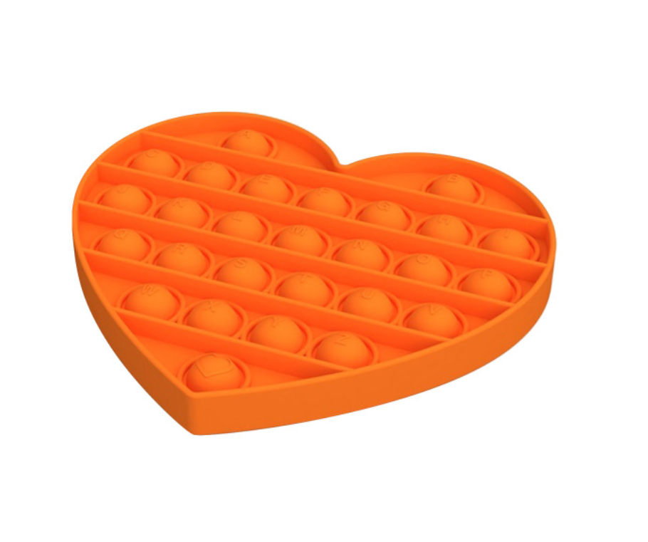 Антистресс игрушка пузырьки pop it fidget Belove, Orange Heart