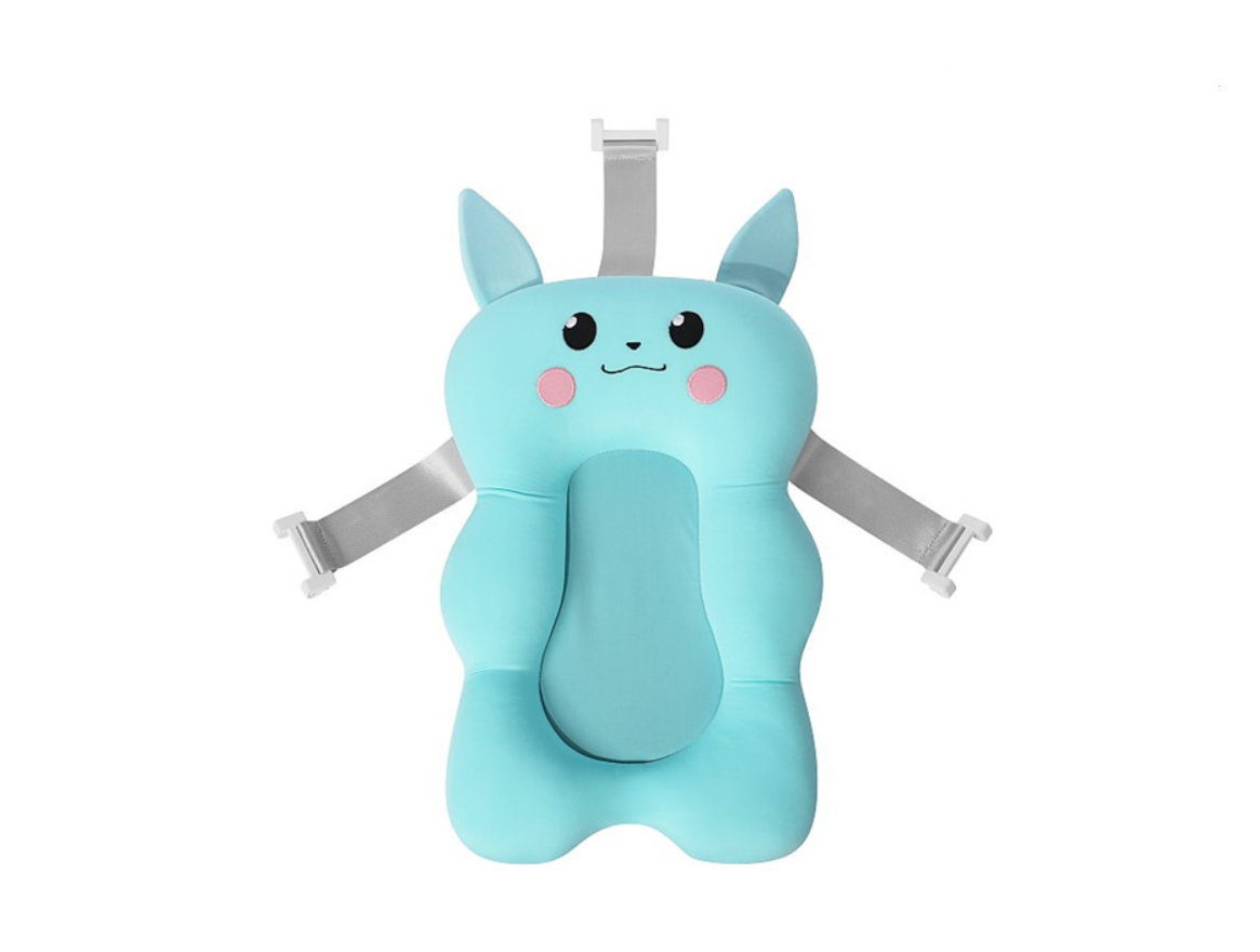 Матрасик коврик для купания ребенка в ванночку с креплениями Belove, Blue Pikachu
