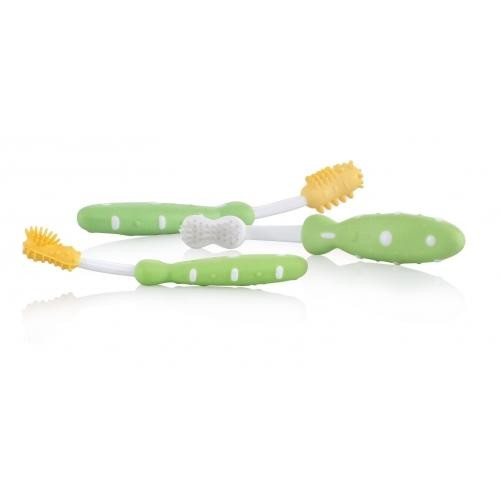 Набор зубных щеток, 3 этапа., Nuby (зеленые)