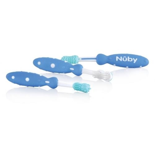 Набор зубных щеток, 3 этапа., Nuby (голубые)