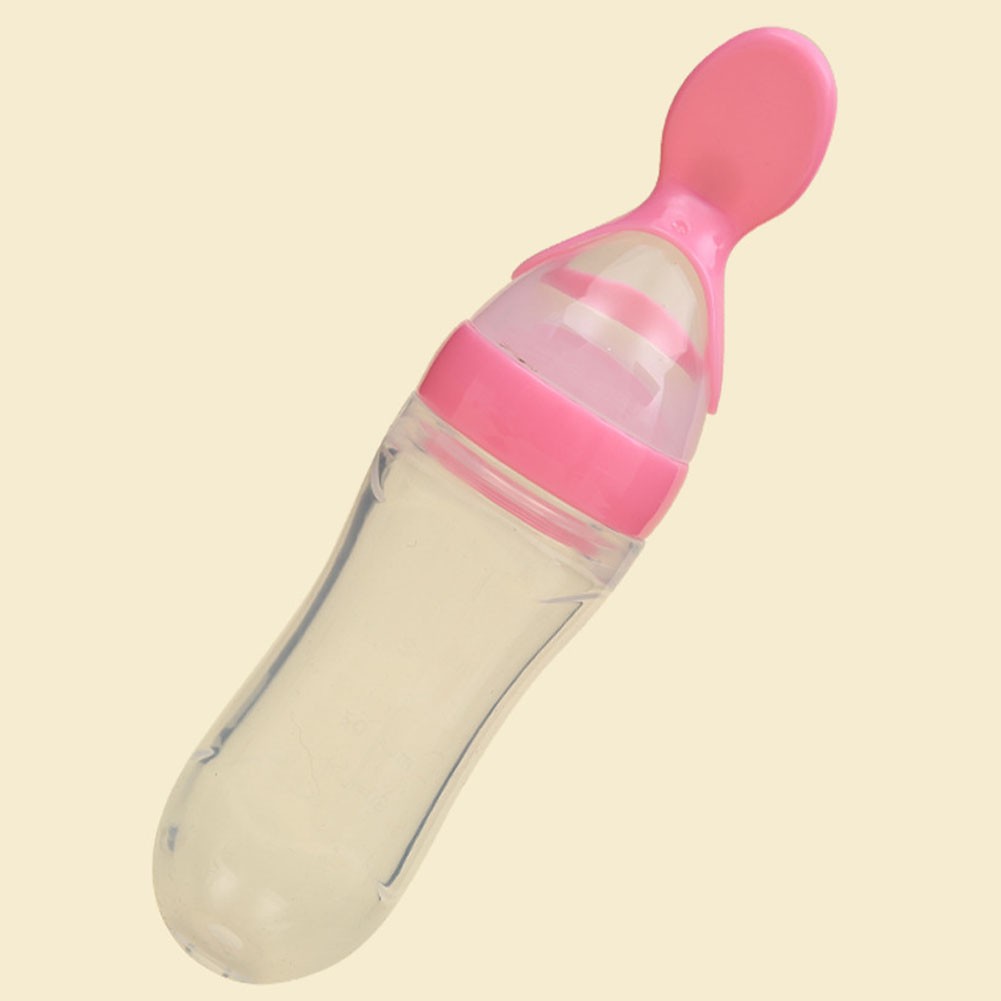 Бутылочка для кормления Belove силиконовая с ложечкой 90 мл Pink (BE1714291120)
