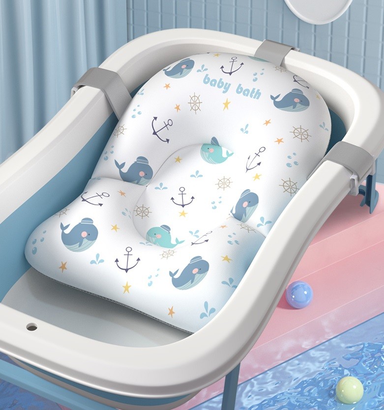 Матрасик коврик для купания ребенка в ванночку с креплениями Belove, BIG White Whale +