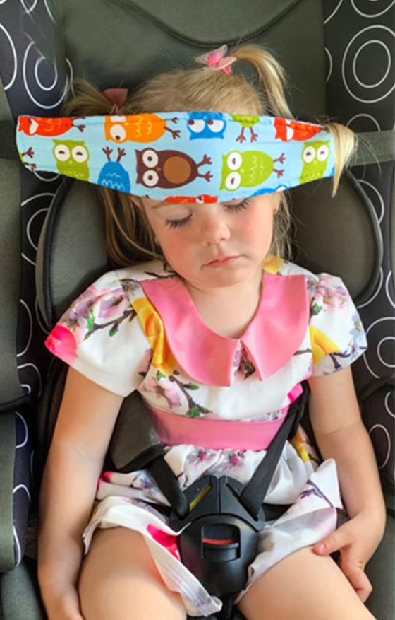 Детский ремень с креплением на голову (подушка для автокресла) Belove Sleepy owl