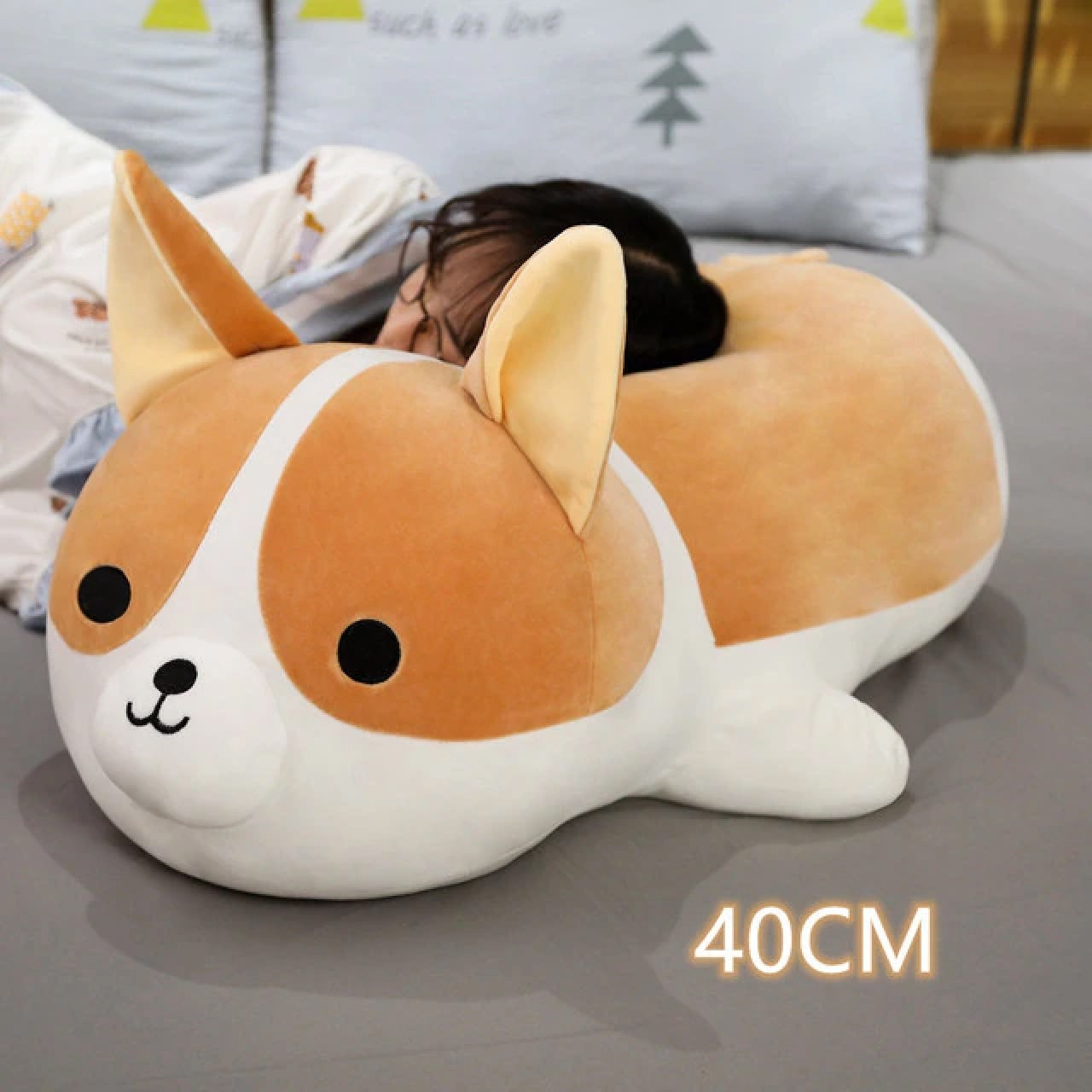 Мягкая игрушка-подушка Веселый Корги Corgi Dog Plush 40 см, Velice