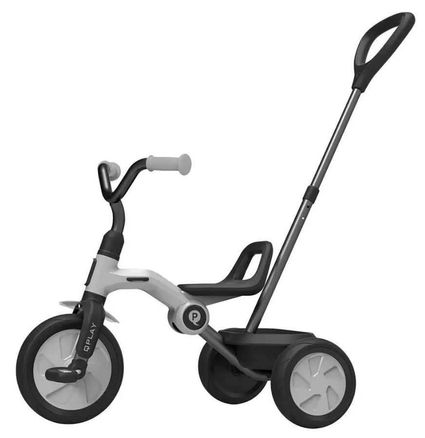Велосипед складной трехколесный детский с родительской ручкой Ant+ Gray (T190-2Ant+Grey), Qplay