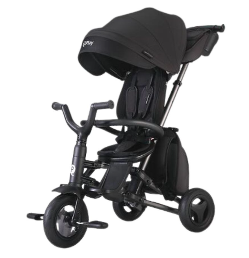 Велосипед складной трехколесный детский Nova+ Rubber Exclusive Black (S700-13Nova+RubberEBlack), Qplay