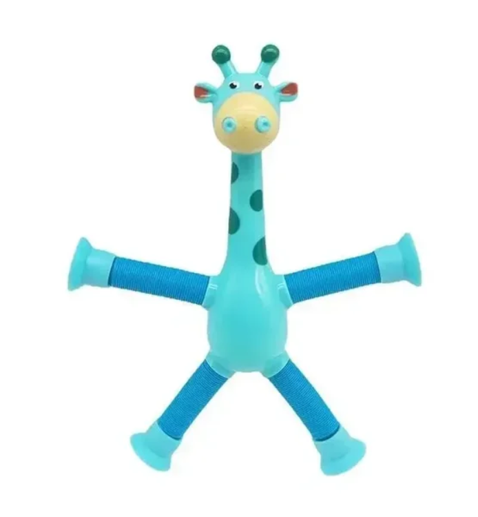 Детская игрушка жираф с гнущимися конечностями на присосках Light Blue, Velice