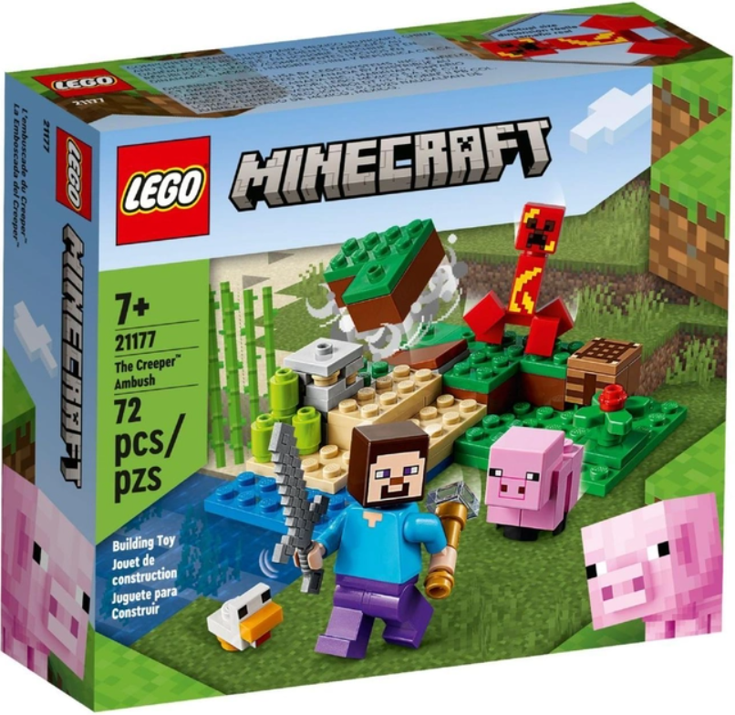 Конструктор LEGO ǀ Minecraft Засада Крипера 7+, 72 детали (21177)
