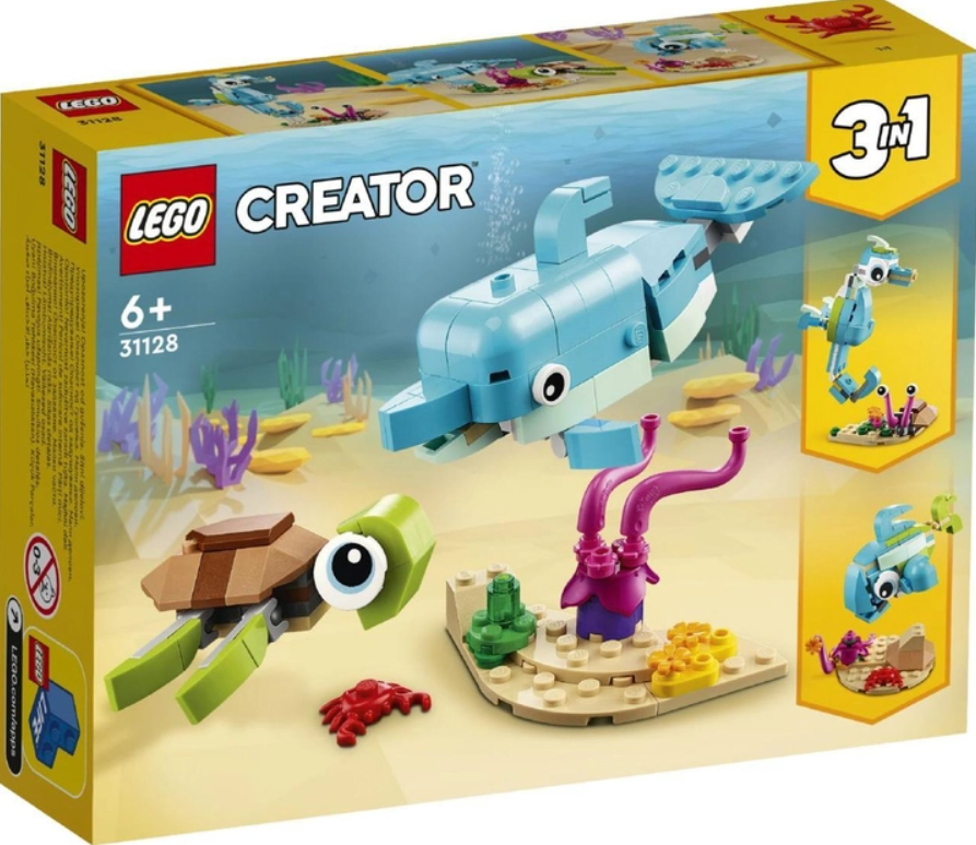 Конструктор LEGO ǀ Creator 3 в 1 Дельфин и черепаха 6+ , 137 деталей (31128)