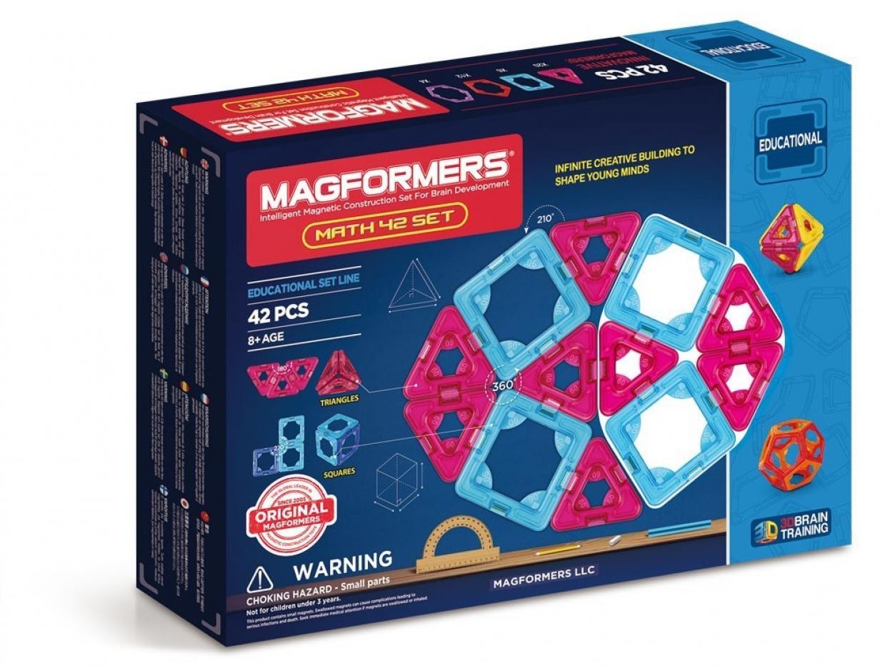Магнитный конструктор Математический набор 42 эл., Magformers