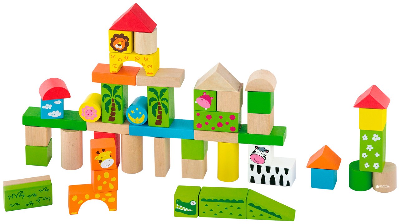 Набор строительных блоков Viga Toys "Ферма" 50 шт.