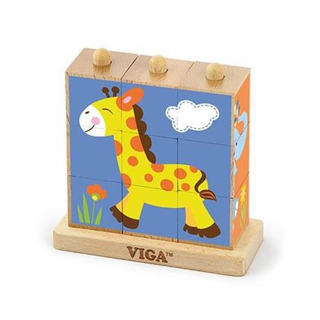Пазл-кубики вертикальный Viga Toys "Сафари"