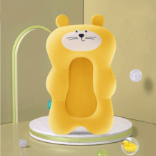 Матрасик коврик для купания ребенка в ванночку с креплениями Belove, Yellow Mouse +