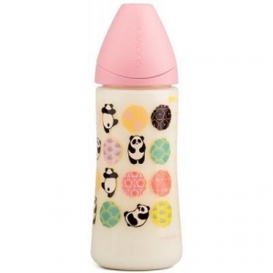 Бутылочка для кормления Suavinex Истории панды 360 мл розовая (304001)