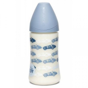 Бутылочка для кормления Suavinex Истории малышей 270 мл, голубая (304383)