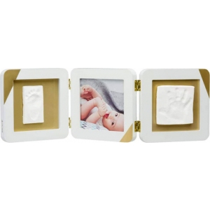 Набор для создания отпечатка ручки и ножки малыша Baby Art Тройная рамка Золотой Кант (3601098600)