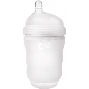 Детская силиконовая антиколиковая бутылочка Olababy GentleBottle Frost Белый 240 мл (80810)