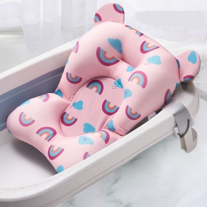 Матрасик коврик для купания ребенка в ванночку с креплениями Belove, Pink Cloud +