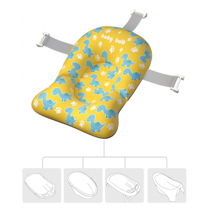 Матрасик коврик для купания ребенка в ванночку с креплениями Belove, BIG Yellow Dino +