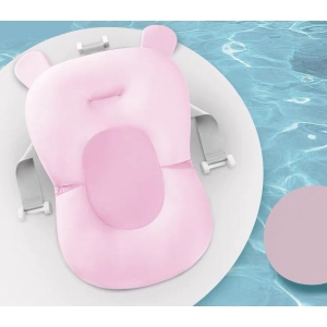 Матрасик коврик для купания ребенка в ванночку с креплениями Belove, Plain Pink