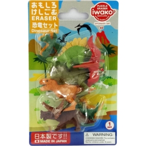 Набор ластиков Iwako для карандаша Динозавры 9 шт (ER-BRI022) 