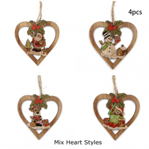 Набор деревянный елочных игрушек Mix Heart 4 шт, Belove