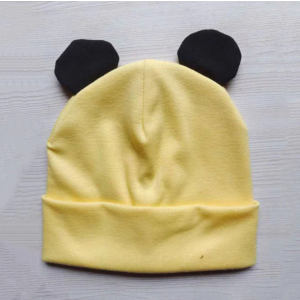 Осенне-зимняя детская шапка с ушками Black yellow , Belove