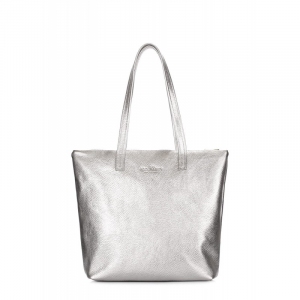 Серебряная кожаная сумка Secret (secret-silver)