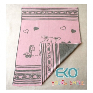 ЕКО Плед  "ZOO" (PLE- 05) 80х100 акрил розовый