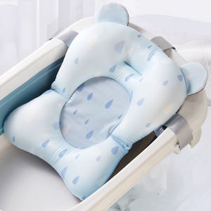 Матрасик коврик для купания ребенка в ванночку с креплениями Belove, Blue Rain +