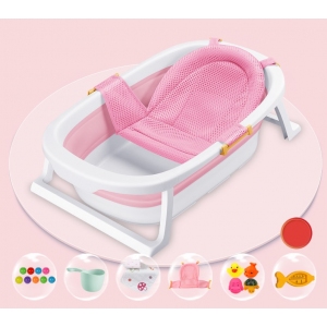 Складная ванночка для купания младенцев с матрасом , Belove Pink (+ набор аксессуаров)