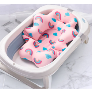 Матрасик-подушка для купания ребенка в ванночку с креплениями Belove, Pink Cloud +