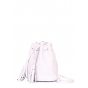 Белая кожаная сумочка на завязках Bucket (bucket-white)