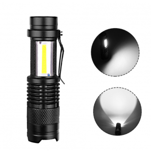 Портативный аккумуляторный светодиодный фонарик (2 зоны) 2000 Lm Aluminium Black