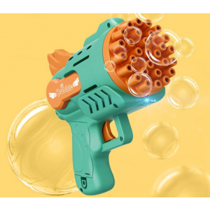 Пузырьковый пистолет Angel Bubble Gun, генератор мыльных пузырей, 29 отверстий Green, Velice