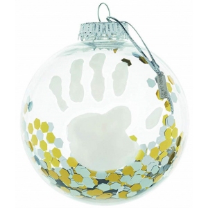 Набор для создания отпечатка ручки и ножки малыша Baby Art Рождественский шарик Прозрачный (3601099600)