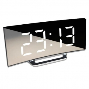 Настольные зеркальные часы с будильником "LED Smart TV Silver" (A-White), Athand