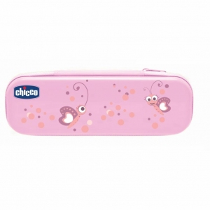 Дорожный набор: зубная щетка, зубная паста, Chicco (розовый)