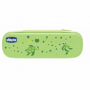 Дорожный набор: зубная щетка, зубная паста, Chicco (зеленая)