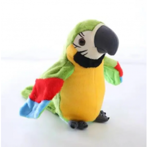 Интерактивная игрушка Попугай болтливый, записывающий, музыкальный  22см Зеленый, Velice