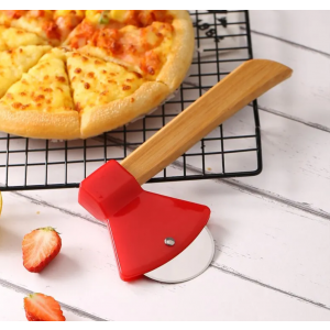 Нож для пиццы из нержавеющей стали в форме топора 21см, Красный, Athand